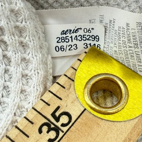 Aerie LumberJane Waffle Shirt Jacket Off White Cream 2023 Oversized Cozy Shacket - Picture 5 of 9